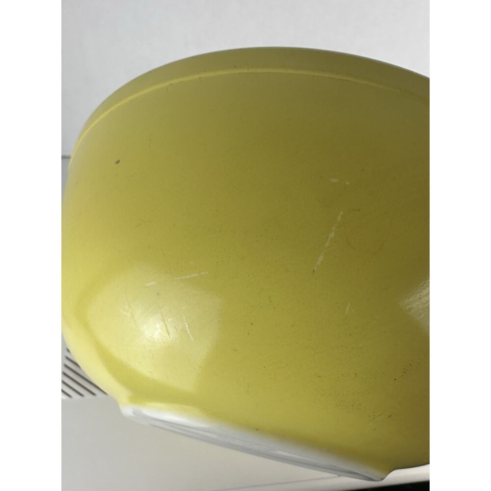 Vtg MCM Yellow Pyrex Large Nesting Mixing Bowl 4 QT #404 Primary Color 10” USA - Picture 6 of 8
